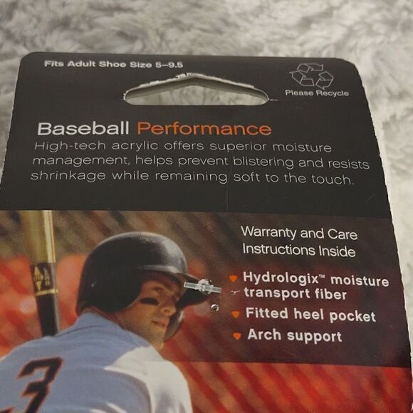 Red Stripe Men's Baseball Socks 2 Pair - Picture 3 of 5